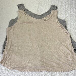 Truself Soft Flowy Women's Tank Tops - Gray and Cream size 2x